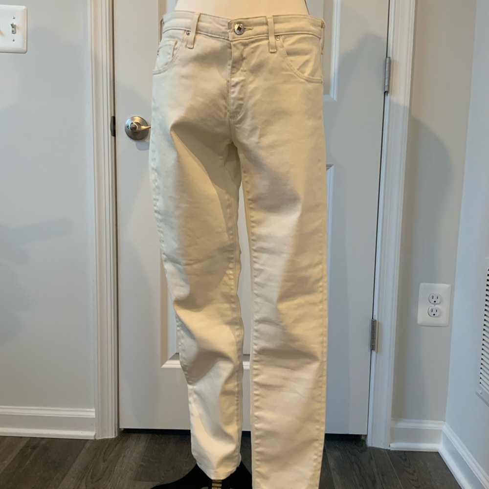 AG Adriano Goldschmied Women's off white coated denim Skinny Jeans